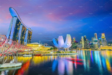 Singapore downtown skyline featuring singapore, skyline, and night | Architecture Stock Photos ...