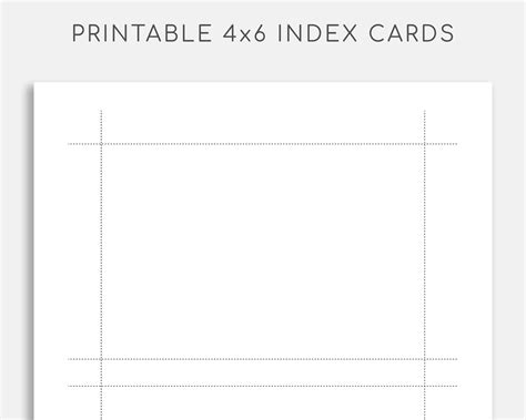 Printable Index Cards 4X6