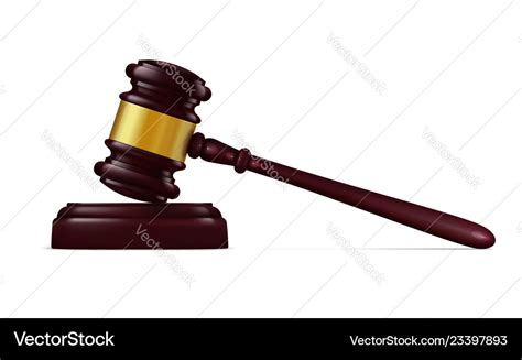 Decision mallet and judge hammer court Royalty Free Vector