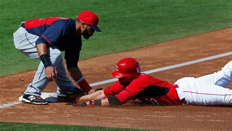 Carlos Santana's first game at third base uneventful