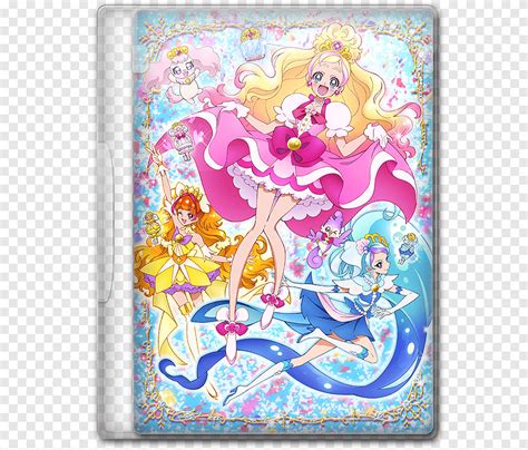 Anime 2015 Winter Season Icon, Go! Princess Precure, three female anime character, png | PNGEgg