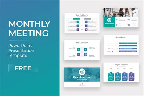 Monthly Meeting Free PowerPoint Template | Nulivo Market