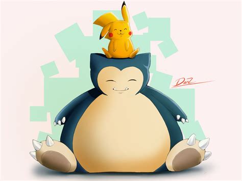 Snorlax / Pikachu Fanart by DanzUzzy on DeviantArt