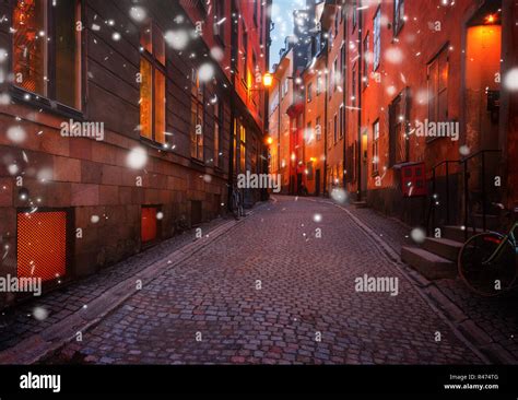 Gamla Stan at night, Stockholm Stock Photo - Alamy