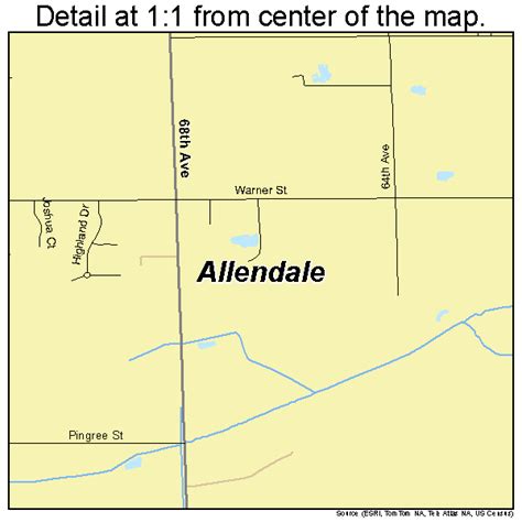 Allendale Michigan Street Map 2601340