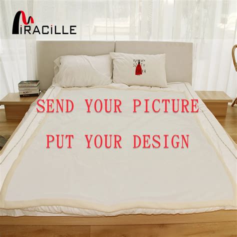 Miracille Customized Throw Blanket Plush Personalized Blankets Print on Demand Sherpa Fleece ...