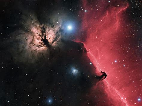 Flame Nebula and Horsehead Nebula in the constellation of Orion Photograph by Lukasz Szczepanski ...