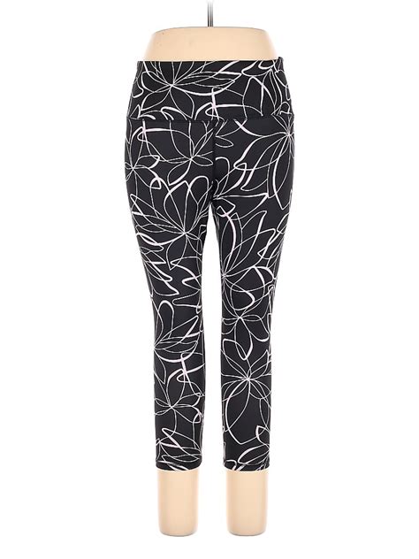 GAIAM Floral Black Active Pants Size XL - 50% off | ThredUp