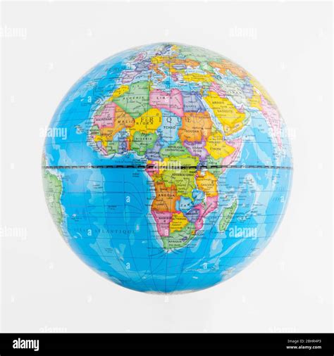 Globe terrestre avec cartes continents Photo Stock - Alamy