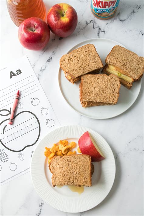 Apple, Peanut Butter and Honey Sandwich - The Produce Moms