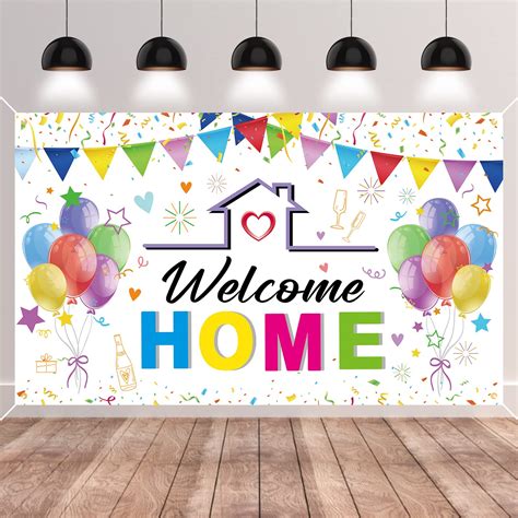 Buy GRESATEK Welcome Home Backdrop Banner, Welcome Home Banner ...