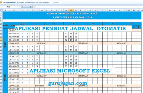 Cara Membuat Jadwal Pelajaran Tanpa Bentrok Memakai Aplikasi Microsoft Excel Semua Jenjang ...