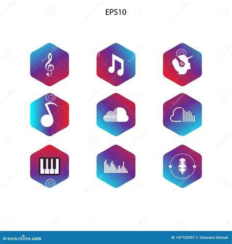 Icon Pack Music Modern Style Stock Vector - Illustration of play, audio ...