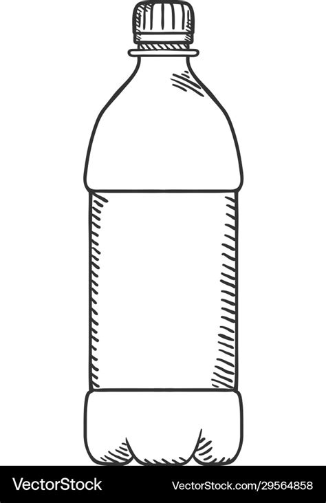 Sketch - small plastic bottle Royalty Free Vector Image