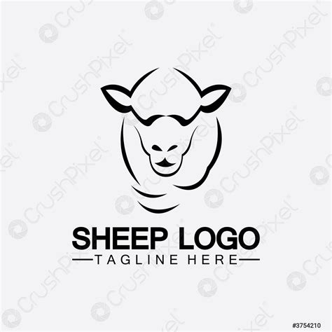 Sheep head logo vector icon illustration design template - stock vector 3754210 | Crushpixel