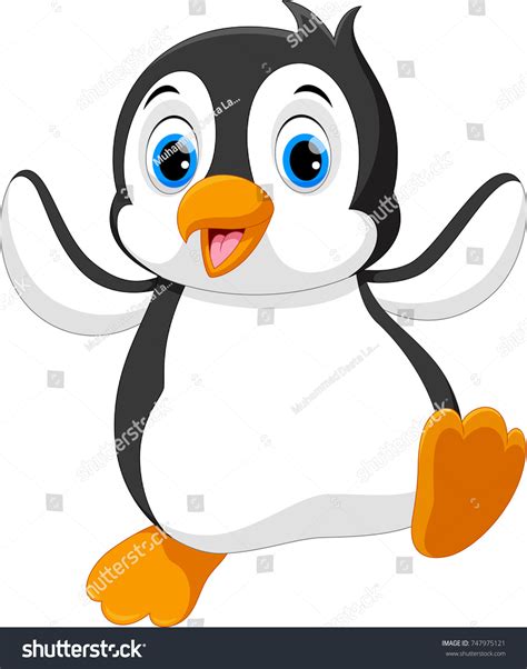 Vector Illustration Cute Baby Penguin Cartoon Stock Vector (Royalty ...