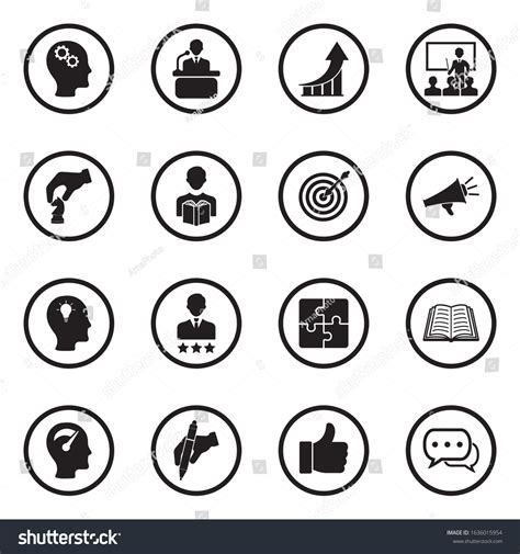 Skill Icons Black Flat Design Circle Stock Vector (Royalty Free ...