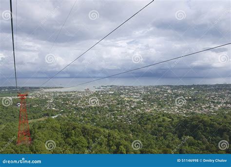 View To the Puerto Plata City from the Cable Car Tram in Puerto Plata ...