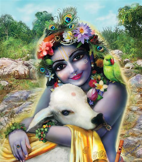 Lord Krishna on the Govardhan Painting by Lila Shravani - Pixels