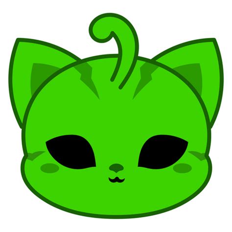 Green Alien Cat Sticker - Sticker Mania