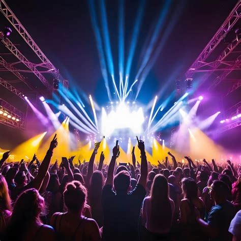 Premium Photo | Stage lights concert pictures music festival crowd people