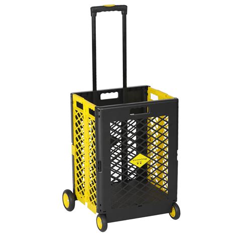 KARMAS PRODUCT Rolling Crate Folding Grocery Shopping Cart with Wheels Heavy Duty Expanding ...