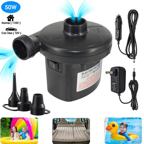 Quick Fill Electric Air Pump for Inflatables, Mattresses, Powered Inflation, Air Bed Pump Black ...