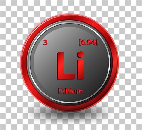 Lithium chemical element. Chemical symbol with atomic number and atomic mass. 1845076 Vector Art ...