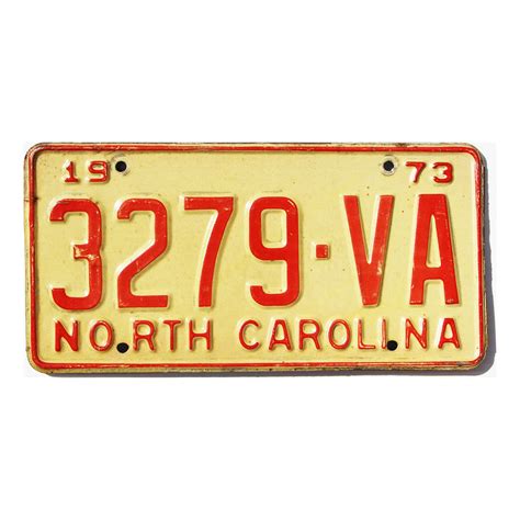 1973 North Carolina #3279VA | NC YOM License Plates