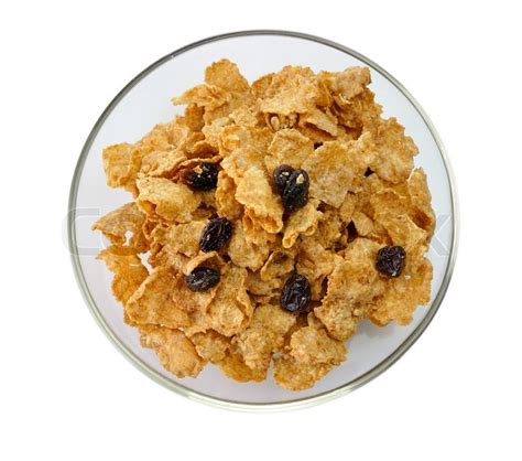 Bran and raisin cereal in a bowl | Stock image | Colourbox