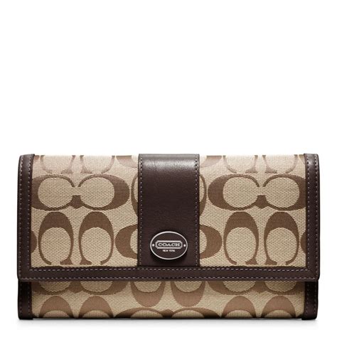 Lyst - Coach Legacy Signature Checkbook Wallet in Brown