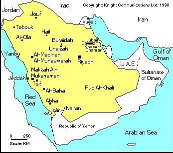 Makkah & Madina: Map of the Kingdom of Saudi Arabia