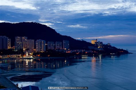 Photo of Tanjung Bungah beach at dusk. Pinang Penang, Malaysia