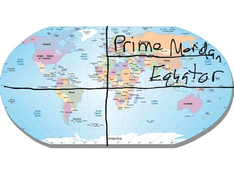 World Map With Equator And Prime Meridian