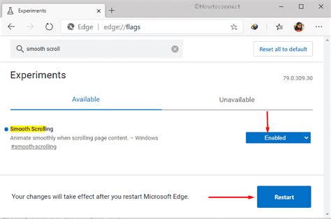 How to Disable and Enable Smooth Scrolling in Microsoft edge