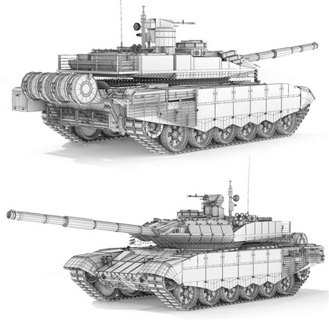 Tank T-90M 2020 - 3D Model for VRay