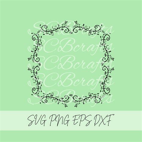 Vine Leaf Frame Square Border Svg File Printable Design Cut File Cricut ...