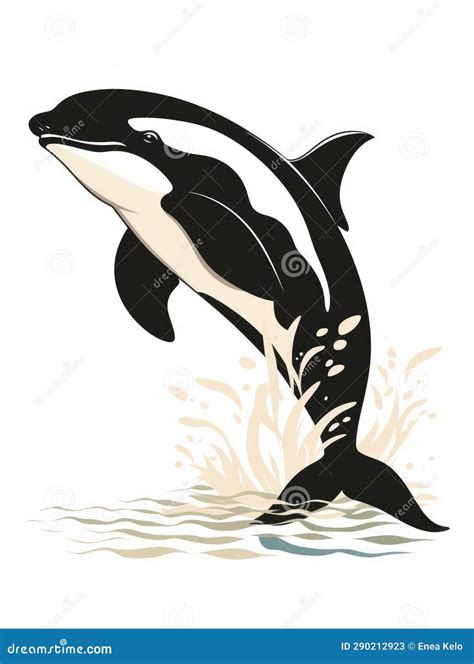 Silhouette of a cute whale stock illustration. Illustration of life ...