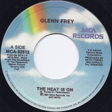 CKSO AM, FM & TV | Record Labels (45 RPM) | The Heat Is On - Glenn Frey