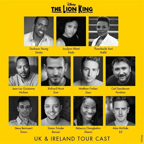 THE LION KING UK TOUR CAST ANNOUNCED – Theatre Fan