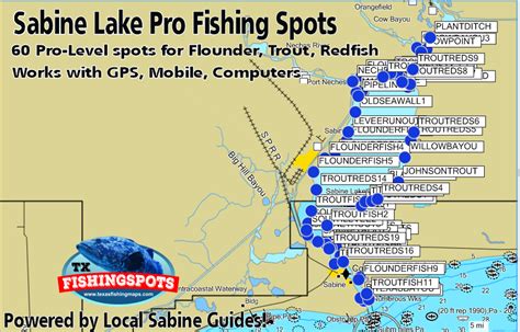 Sabine Lake Texas Fishing Spots & GPS Fishing Locations for Trout ...