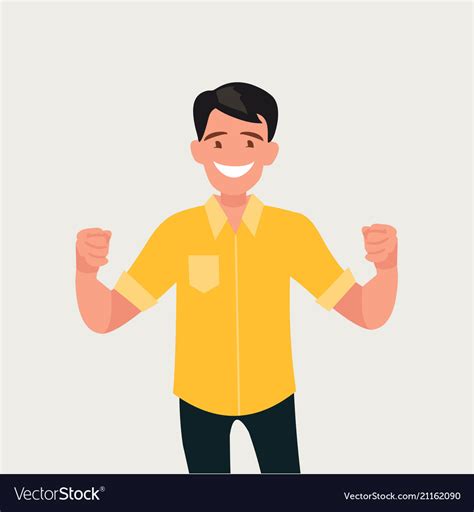 A happy man who has received good news Royalty Free Vector