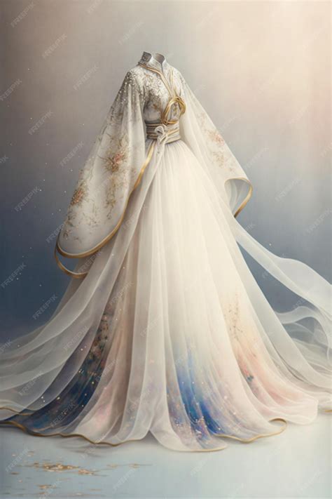 Premium Photo | A gorgeous Chinese Hanfu wedding dress Generative Ai