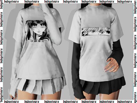 Tshirtskirt Anime - The Sims 4 Download - SimsDomination | Sims 4, Sims 4 mods clothes, Sims 4 ...