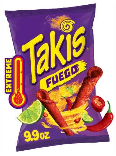 Takis Fuego Hot Chili Pepper & Lime Rolled Tortilla Chips, 9.9 oz ...