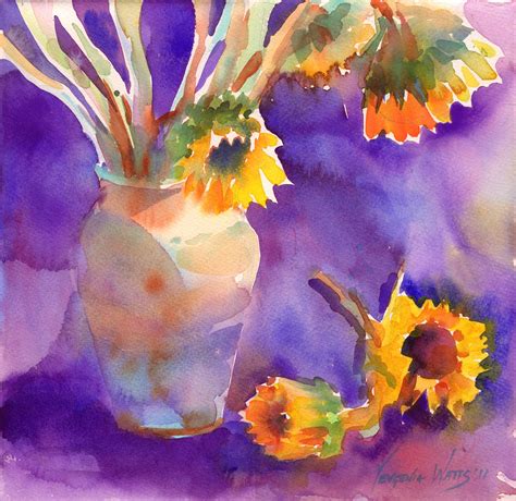 Sunflowers on Purple Signed Print — Yevgenia Watts