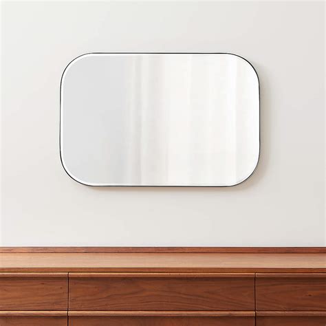 Edge Silver Rounded Rectangle Mirror + Reviews | Crate & Barrel