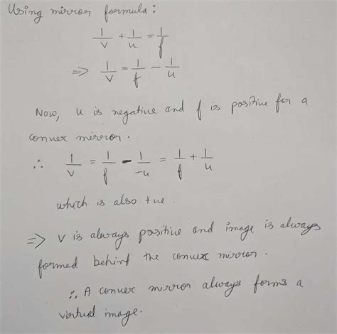 . Derive mirror equation a convex mirror Using it, show that a convex ...