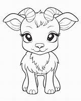 Baby goat coloring page 24603860 Vector Art At Vecteezy sketch template