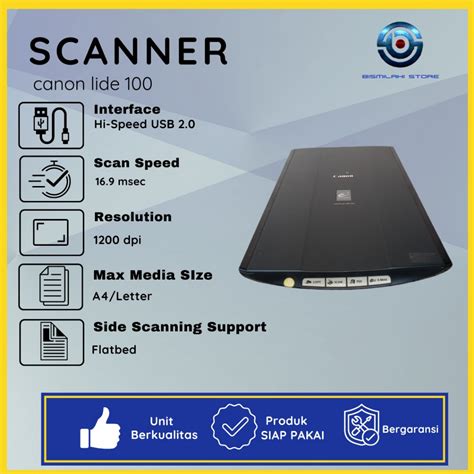 Jual Scanner Canon CanoScan Lide 100 Untuk A4 Siap Pakai Fungsi Normal | Shopee Indonesia